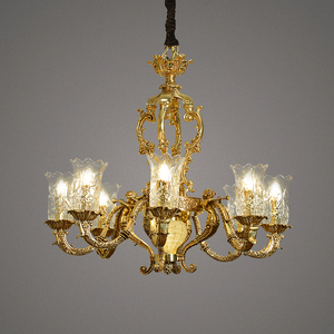 Candelabro de cristal antiguo clásico, luz colgante, pantalla de cristal, latón antiguo, lujo, 90, candelabro de <span class=keywords><strong>Murano</strong></span> italiano moderno - Product Image 3
