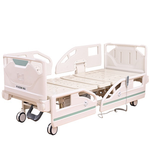 Lit médicalisé manuel à double manivelle, réglable, pour soins aux personnes âgées, avec barreaux latéraux et roulettes - Product Image 3