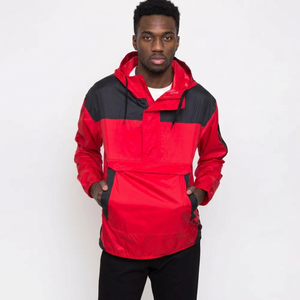 Men's Hooded Red Black Color Blocking Windproof Polyester/Nylon Windbreaker Jacket Autumn Outdoor Wear Zipper Closure Regular - Product Image 1