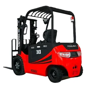 Ucuz fiyat ile dört tekerlekten çekiş elektrikli Forklift 3 Ton hidrolik palet taşınabilir pil Forklift elektrikli