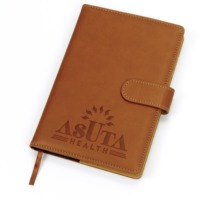 Carnets marron de haute qualité avec logo personnalisé en relief Cahier A5 personnalisé en cuir PU Impression de cahiers personnalisés