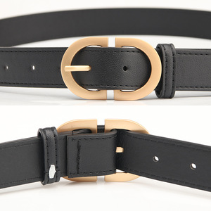 Vente en gros <span class=keywords><strong>Ceinture</strong></span> en jean pour <span class=keywords><strong>femme</strong></span> <span class=keywords><strong>Boucle</strong></span> <span class=keywords><strong>dorée</strong></span> en alliage Double D mat 2.8cm de large <span class=keywords><strong>Ceinture</strong></span> en PU souple pour <span class=keywords><strong>femme</strong></span> à la mode - Product Image 3