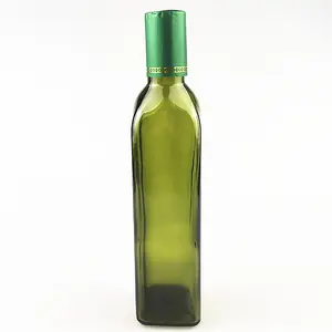 250毫升500毫升升意大利方形方形深绿色烹饪带盖空橄榄油瓶