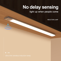 Lumière LED sans fil rechargeable à détecteur de mouvement pour placard, éclairage sous armoire avec aimant en aluminium blanc lumineux, couleur foncée