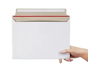 250 Pack Rigid Mailers 9*12.7 Inch White Self-adhesive Cardboard Envelope For Photos Pictures Papers Files CD