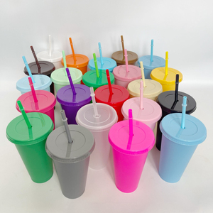 Vaso de Plástico de 24 oz con Pajita de Colores y Logotipo Personalizable, Reutilizable, de Gran Capacidad (710 ml), para Fiestas en la Piscina, Reuniones y Cumpleaños - Product Image 5