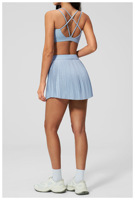 Jupe-short de tennis 2-en-1 plissée taille haute pour femme, en tissu respirant, séchage rapide, pour le sport et le yoga