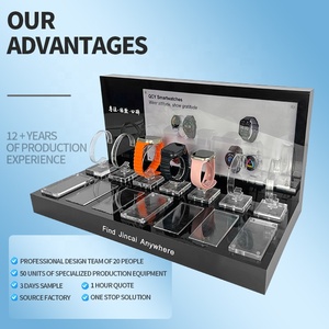 Thiết kế độc đáo đôi hàng <span class=keywords><strong>Acrylic</strong></span> xem POS Rack hiển thị thông minh xem Rack hiển thị với LCD chiếu sáng cho 7 đồng hồ - Product Image 2