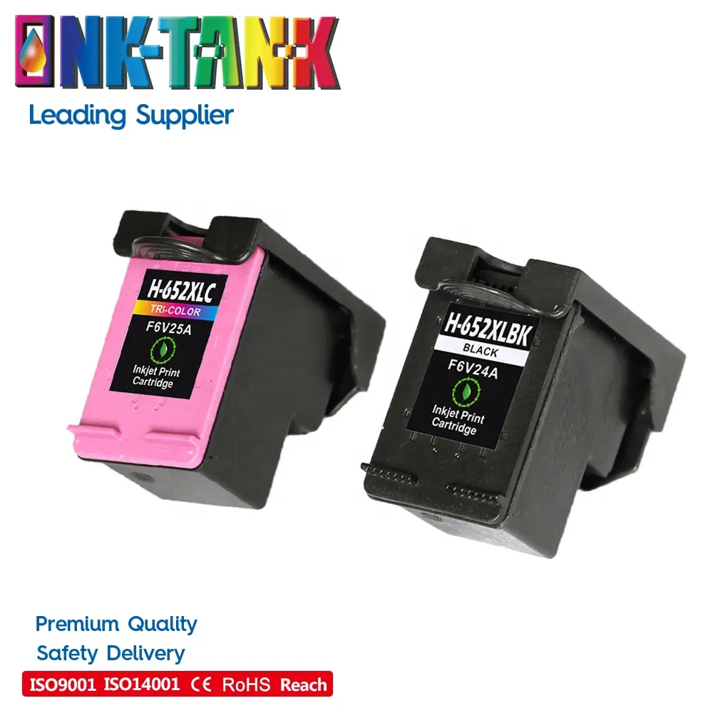 Tinta tanque 652 XL 652XL Premium negro remanufacturados de inyección de tinta de Color cartucho de tinta para HP652 para HP DeskJet serie tinta ventaja 2135, 1118