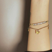 HOVANCI nouveau pendentif papillon givré chaîne plaquée or Bracelet papillon brillant pour femme taille réglable