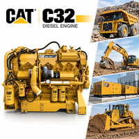 Moteur diesel CAT C32 V12 cylindres 746-895 kW 1000-1200 CV turbocompressé, puissance robuste pour les équipements de construction et minières