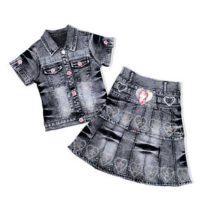 Professional Design Girls Boutique Clothing Sets Summer 2022 Jean Suit for Girls - Product Image 1