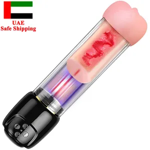 Usb-Aufladung Penisvergrößerung Vakuumpumpe Vibrator Sexspielzeug für Männer künstliche Scheide sexy Masturbation Erwachsenenspielzeug Muschipumpe