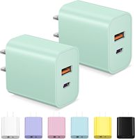 Cargadores y Adaptadores Universales, Cargador de Pared USB-C PD de 20w, Portátil, Carga Rápida, Colorido, Cargador Rápido USB Tipo-C Pequeño