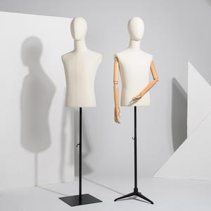Toptan manken <span class=keywords><strong>Torso</strong></span> ahşap kol manken Stand standı yarım vücut kumaş manken erkek elbise formu kukla - Product Image 5