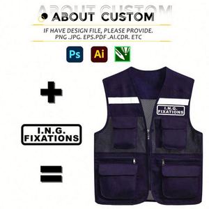 Customized Mesh <b>Reflective</b> Vest <b>Jacket</b> Work Clothes Shirt Construction Clothing Safety Work <b>Reflective</b> Vest With Pocket Logo - Product Image 5
