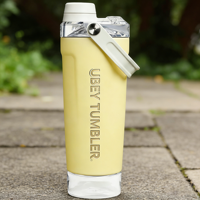 Shaker à protéines isotherme sous vide 20oz en acier inoxydable avec mélangeur anti-fuite et compartiment inférieur pour suppléments