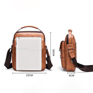 Borsa a Spalla Antifurto in <span class=keywords><strong>Pelle</strong></span> PU Vintage all'Ingrosso, Borsa a Tracolla da <span class=keywords><strong>Uomo</strong></span> per Esterno Impermeabile - Product Image 6