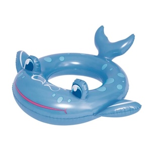 Bouée ronde gonflable en PVC en forme de baleine avec ouverture 72*65*22 CM pour le plaisir des enfants dans la piscine - Product Image 1