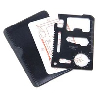 Couteau multi-outils EDC en acier inoxydable 11-en-1 pour la chasse, le camping, la pêche, la survie, le portefeuille de poche, la carte de crédit
