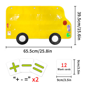 <b>Pocket</b> Chart for Classroom Large School Bus Shaped <b>Pocket</b> Charts for Kids Back to School Supplies - Product Image 2