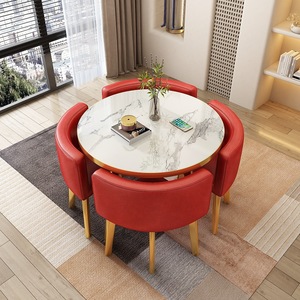 Bàn gỗ ăn tối màu xanh lá cây Ghế cà phê cửa hàng trà bong bóng cửa hàng bàn ăn đặt 4 ghế đồ nội thất bàn ăn đặt - Product Image 2