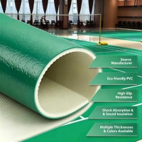 Tapis en vinyle HANLI résistant à l'usure, grain de pierre, 4,5 mm d'épaisseur, écologique, absorption des chocs, antidérapant, pour terrain de volley-ball intérieur
