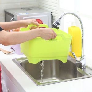 Juego completo de cestas de plástico para lavar verduras, cestas para lavar verduras de cocina con tapas, cestas de drenaje. - Product Image 2