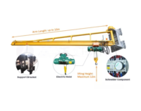 Grue à flèche montée sur colonne certifiée CE, vente directe d'usine, grue à flèche murale 1 tonne, grue à flèche portable pour usage en atelier