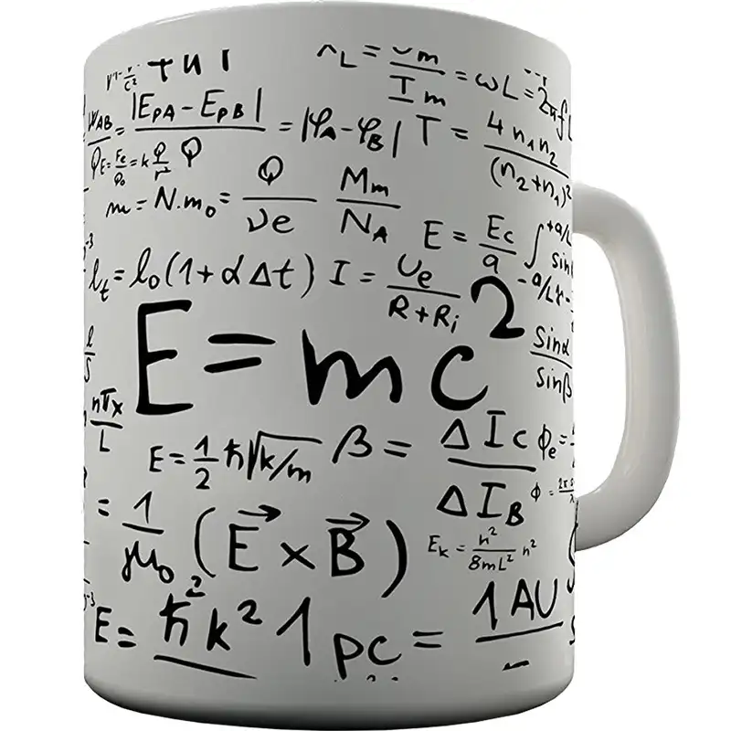 수학 물리학 공식 커피 마크 컵 머그잔 세라믹 물 컵 E = MC2 아인슈타인 수학 공식