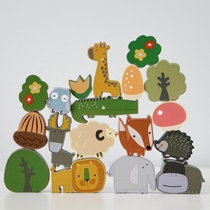 Jeu d'empilage d'animaux de la forêt en bois, jouet éducatif pour enfants, vente en gros - Product Image 6