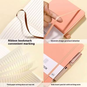 High Quality A5 PU Leather Hardcover Organizer/Planner Notebook with Custom Logo 100 <b>Sheets</b> Multiple Colors - Product Image 3