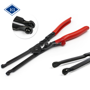 <span class=keywords><strong>Pince</strong></span> de démontage de collier de serrage en C pour tuyau d'échappement à bec extra long en acier au carbone robuste pour moteurs PSA Citroën Peugeot Renault - Product Image 2