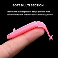 LUTAC Leurre de pêche souple 75mm 2.2g Poisson de boue d'eau douce Flexible T-tail Vivid Swimming Action Multisegment PVC Résistant à la déchirure