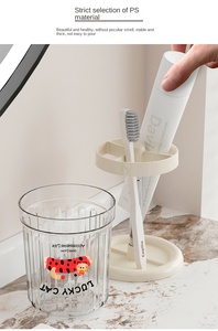 Support de brosse à dents et de bain de bouche en acier inoxydable PS 304, réglable en hauteur, style luxe léger, simple/double, pour dortoir étudiant et salle de bain - Product Image 5