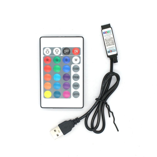 5V LED Strip USB BlueT 24 Keys RGB Controller IR Remote Control Dimmer for 5050 2835 RGB LED Strip Light TV Backlight