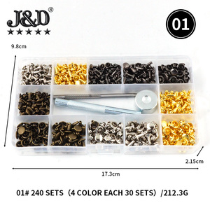 Bộ Dụng Cụ Lắp Đặt Đinh Tán Đồng Kim Loại 6Mm 8Mm Áo Khoác Nút Quần Áo Trẻ Em Snaps <span class=keywords><strong>Kit</strong></span> Bốn Màu - Product Image 2
