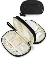 Organisateur de câbles de données à fermeture éclair grande capacité en EVA élégant, multifonctionnel et portable pour le rangement d'électronique numérique de voyage