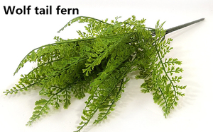 Fern en plastique pour plantes vertes, feuilles de gazon péruvien, pour usage mural, 45cm de long, 50 pièces - Product Image 6