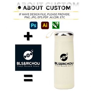 Wholesale Glass Vacuum Cupping 13oz Glass Drinking Water Bottle 400ml Glass <b>Thermos</b> Cup Custom <b>Tea</b> Water Bottle With Logo - Product Image 2