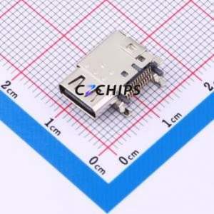 U264-2430N-4BSK00 USB Connector Connector ( Connector Type: Type-C )( Gender: Female )( Mounting Type: Side Insert ) - Product Image 1