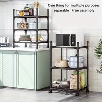 Étagères de rangement de cuisine multi-niveaux, organisateur de micro-ondes, étagères mobiles du sol au plafond, organisateur de casseroles