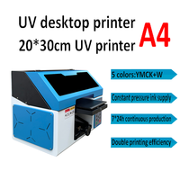 2024 baru Desktop Digital kepala tunggal Tx800 pencetak Uv 20x30cm A4 Uv Flatbed Printer casing ponsel stiker kaca akrilik