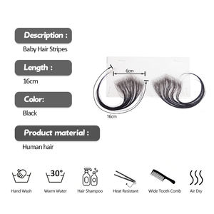 Bandes de cheveux naturels bouclés faits à la main en gros, invisibles, avec dentelle HD et baby <span class=keywords><strong>hair</strong></span> pour femmes - Product Image 2