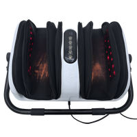 Masseur de pieds et de jambes électrique à commande à distance, à compression d'air, à vibrations, à lumière rouge, pour soulager le stress, avec chaleur