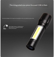 Linterna Táctica LED COB Portátil de 10W y 1000 Lúmenes, Resistente al Agua IP55, Mini USB Recargable, Aleación de Aluminio, para Camping, EDC, 300-400M