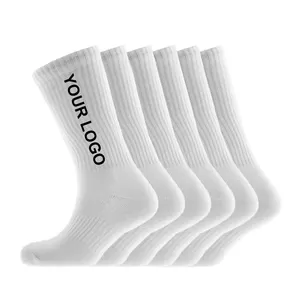 Chaussettes décontractées en coton pour hommes, motif Jacquard, lettres tricotées, vente en gros