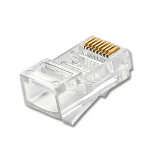 Factory Sales High Quality Triadius Copper Pin Gold Plating Cat5E Cat6 UTP Network Cable 8P8C 8 Pin 8 Core RJ45 Connectors