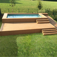 Kunden spezifischer Wassers paß Wpc im Freien oberirdischer Pool Spa Holz Kunststoff Composites Moderner Pool Piscina