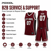 Ensemble d'uniformes de basketball personnalisés à faible MOQ, maillots et shorts par sublimation, tenues d'équipe personnalisées pour les petits clubs, les équipes communautaires et les écoles